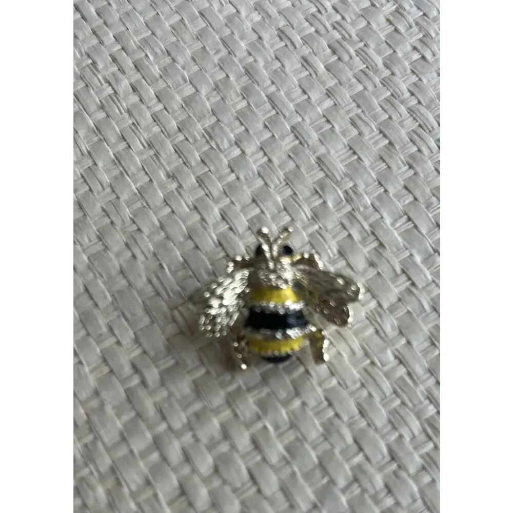 Vintage Set‎ Of 2 Signed Gerry’s Stinging Bumblebee Bee Enamel Gold Tone Brooch